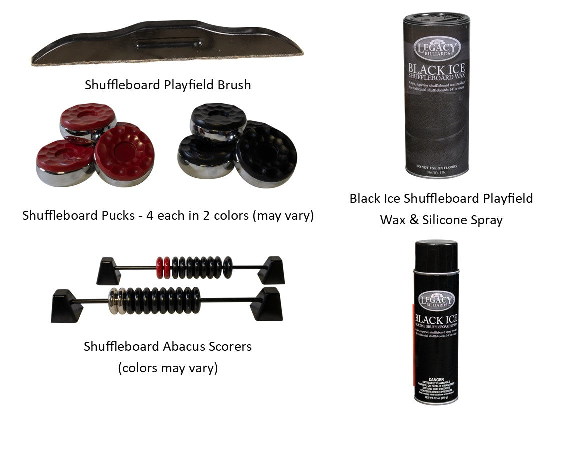Accessories Included With the Purchase of a Legacy Brand Shuffleboard Table No Cover or Perfect Drawer