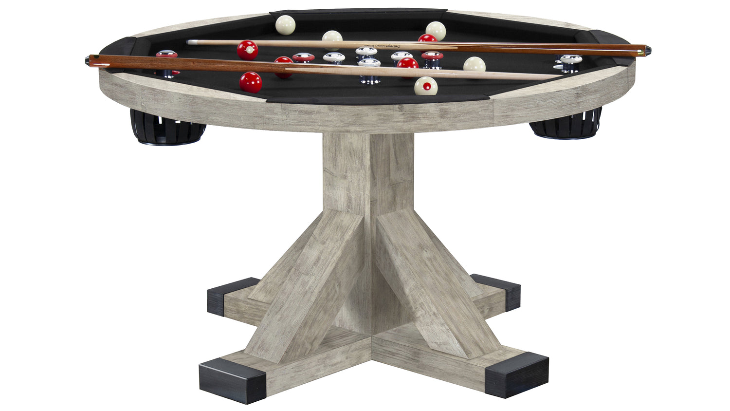Legacy Billiards Sterling 3 in 1 Game Table with Poker, Dining and Bumper Pool in Ash Grey Indoor Finish