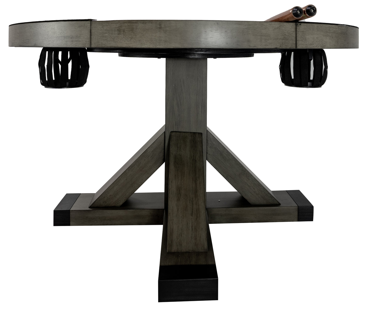 Legacy Billiards Sterling 3 in 1 Game Table with Poker, Dining and Bumper Pool in Overcast Finish - Base Closeup