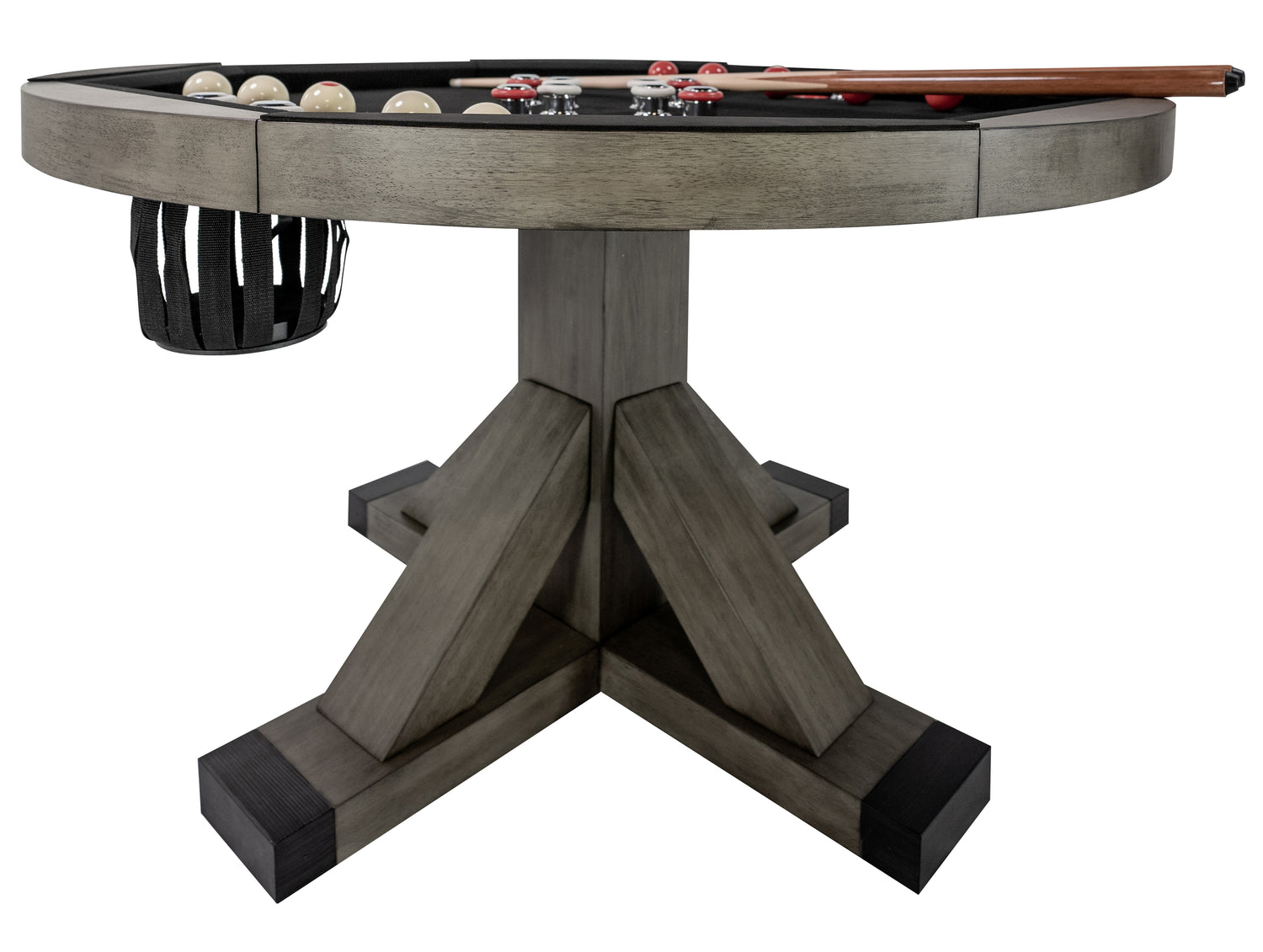 Legacy Billiards Sterling 3 in 1 Game Table with Poker, Dining and Bumper Pool in Overcast Finish - Floor View