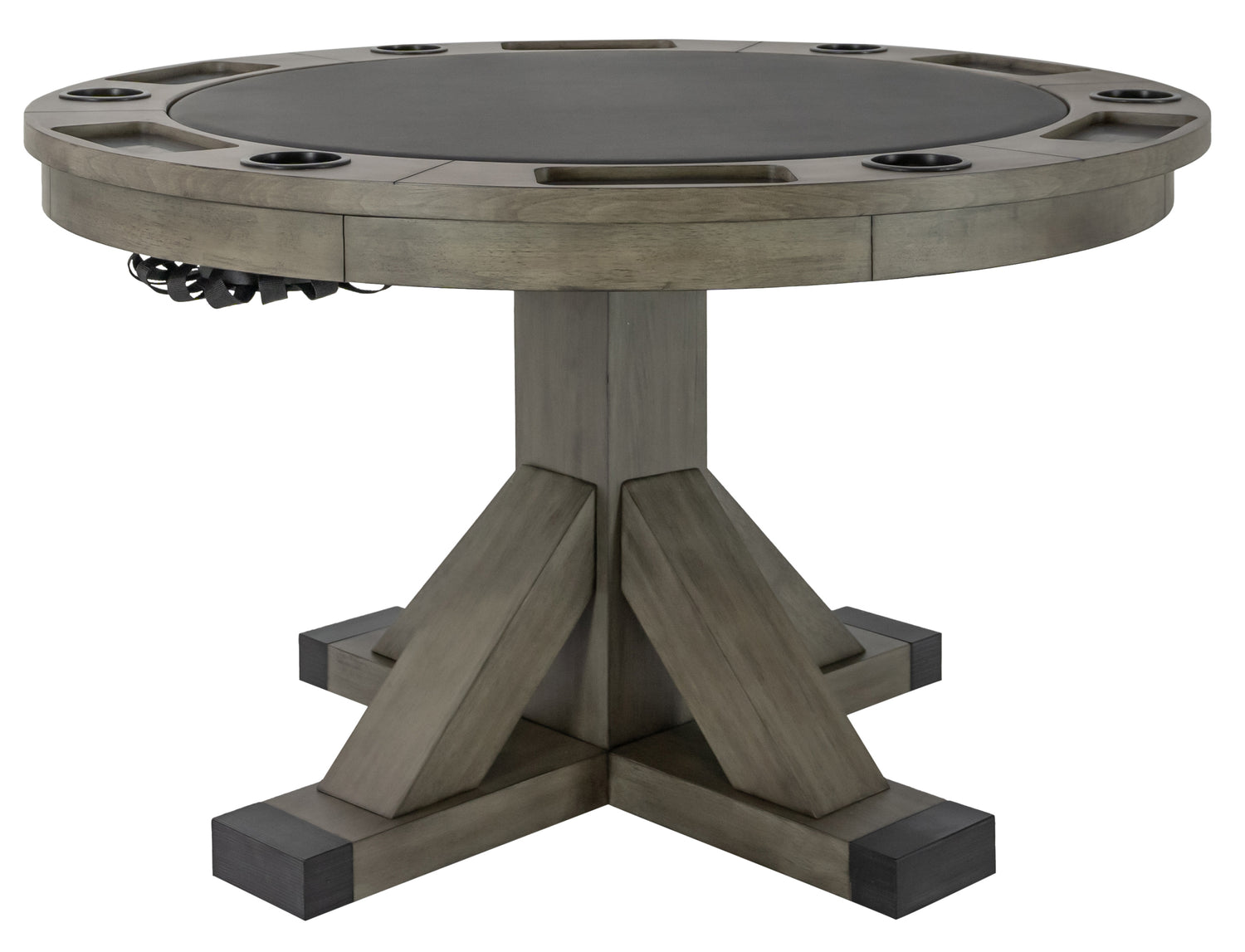 Legacy Billiards Sterling 3 in 1 Game Table with Poker, Dining and Bumper Pool in Overcast Finish - Poker Top