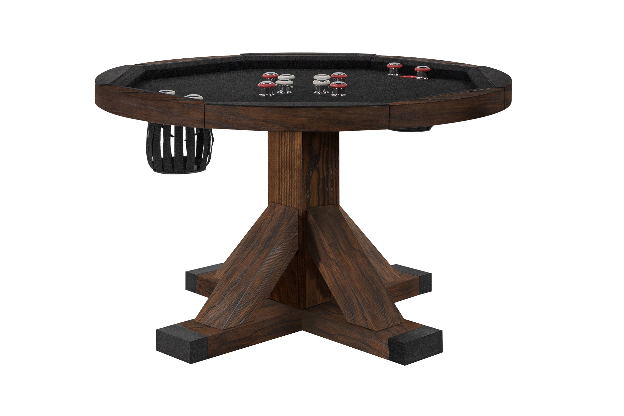 Legacy Billiards Sterling 3 in 1 Game Table with Poker, Dining and Bumper Pool in Whiskey Barrel Finish - Bumper Pool
