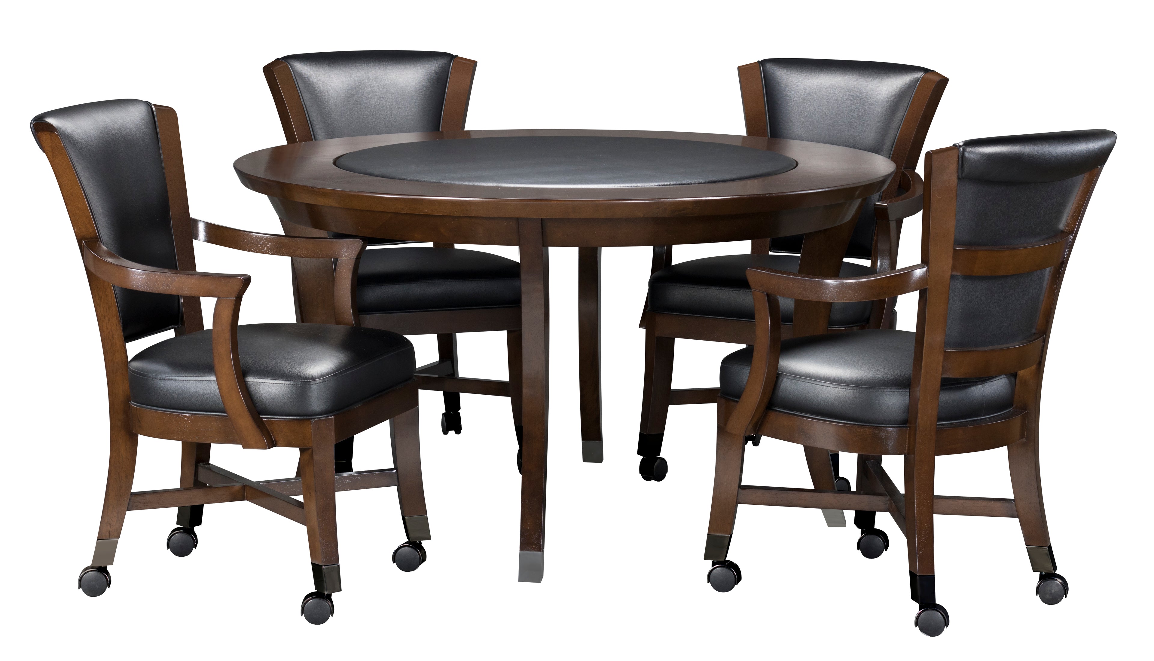 Legacy Billiards Elite Caster Game Chairs with Signature Flip Top Game Table