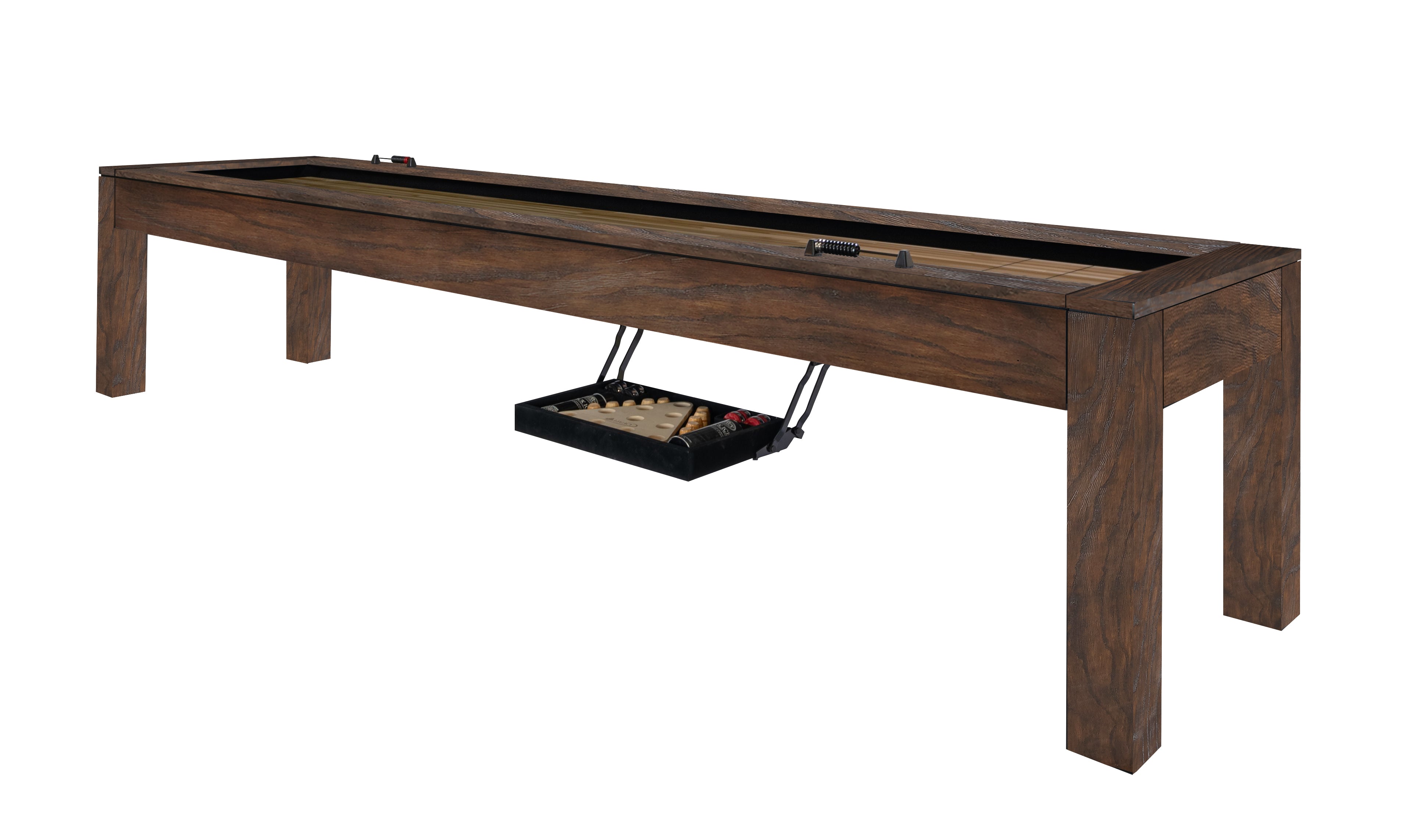 Legacy Billiards Baylor 9 Ft Shuffleboard in Whiskey Barrel Finish
