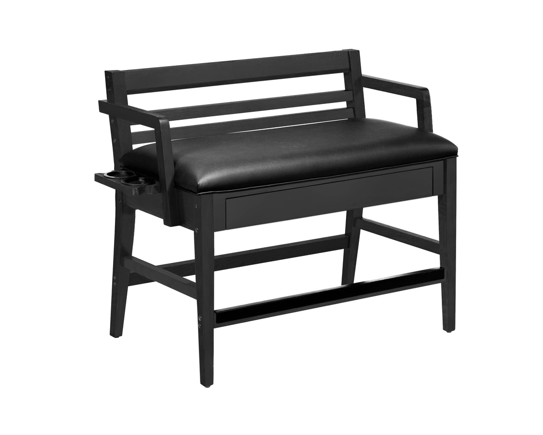 Legacy Billiards Baylor Storage Spectator Bench in Graphite Finish