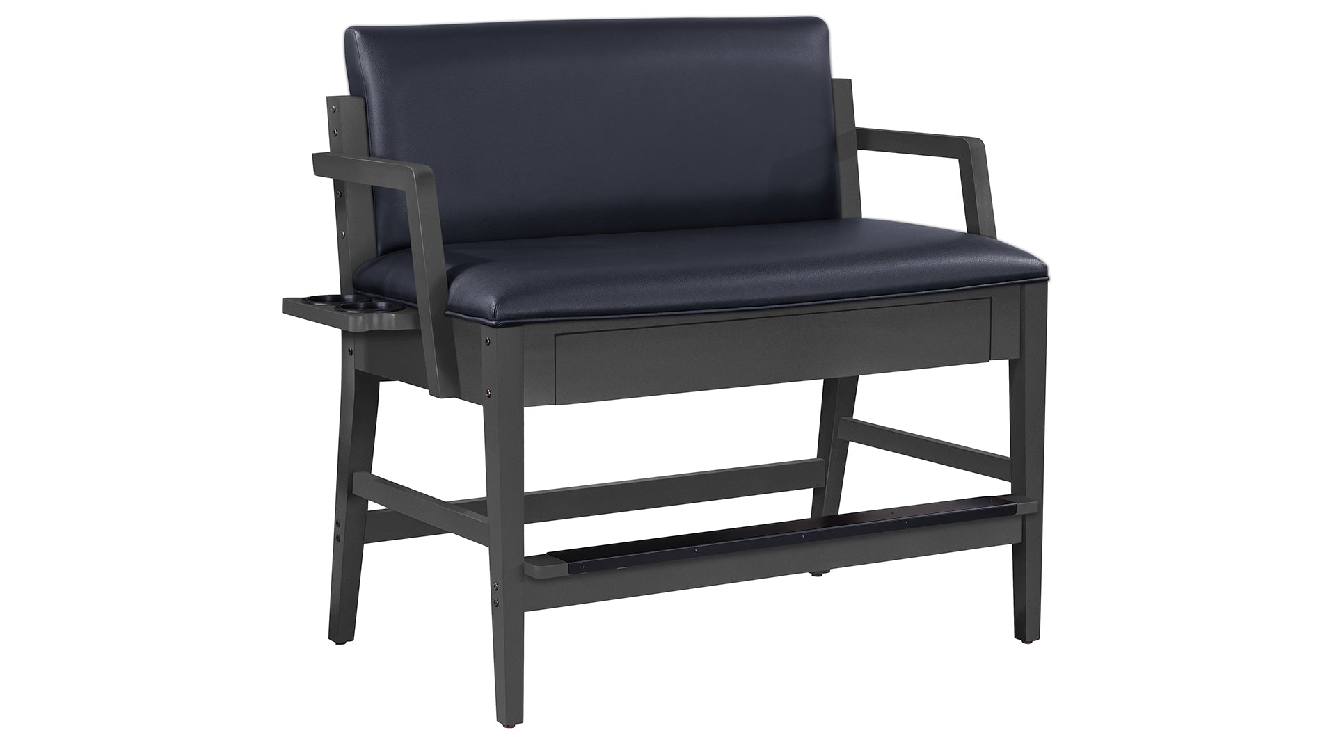 Legacy Billiards Baylor Storage Spectator Bench in Graphite Finish
