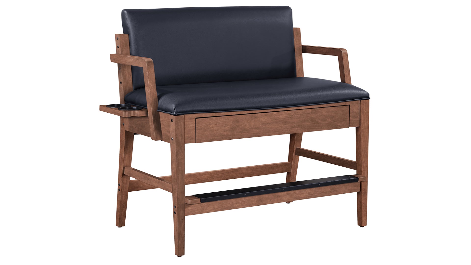 Legacy Billiards Baylor Storage Spectator Bench in Walnut Finish