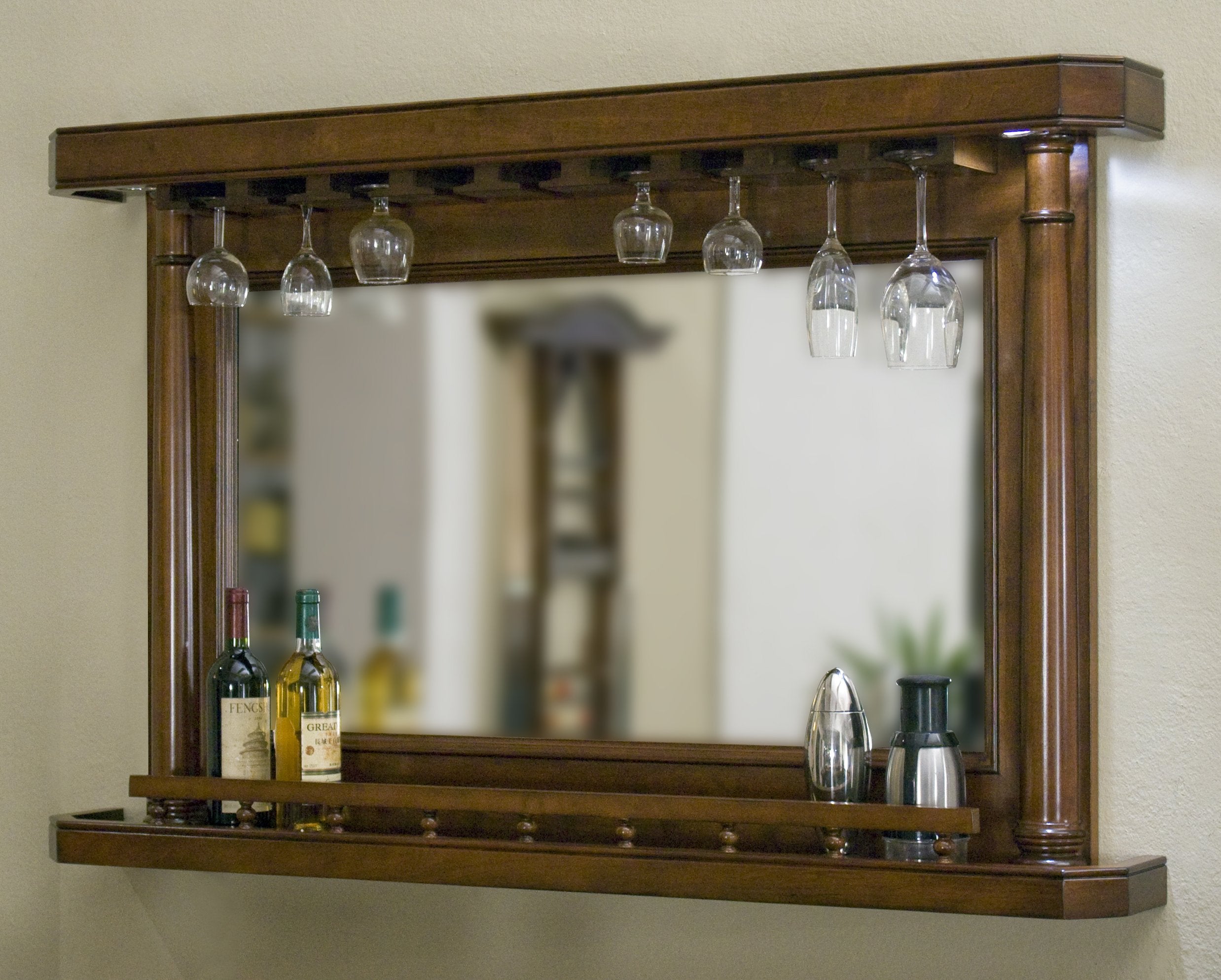 Legacy Billiards Sterling Back Bar with Glassware and Bottles Room Shot 2