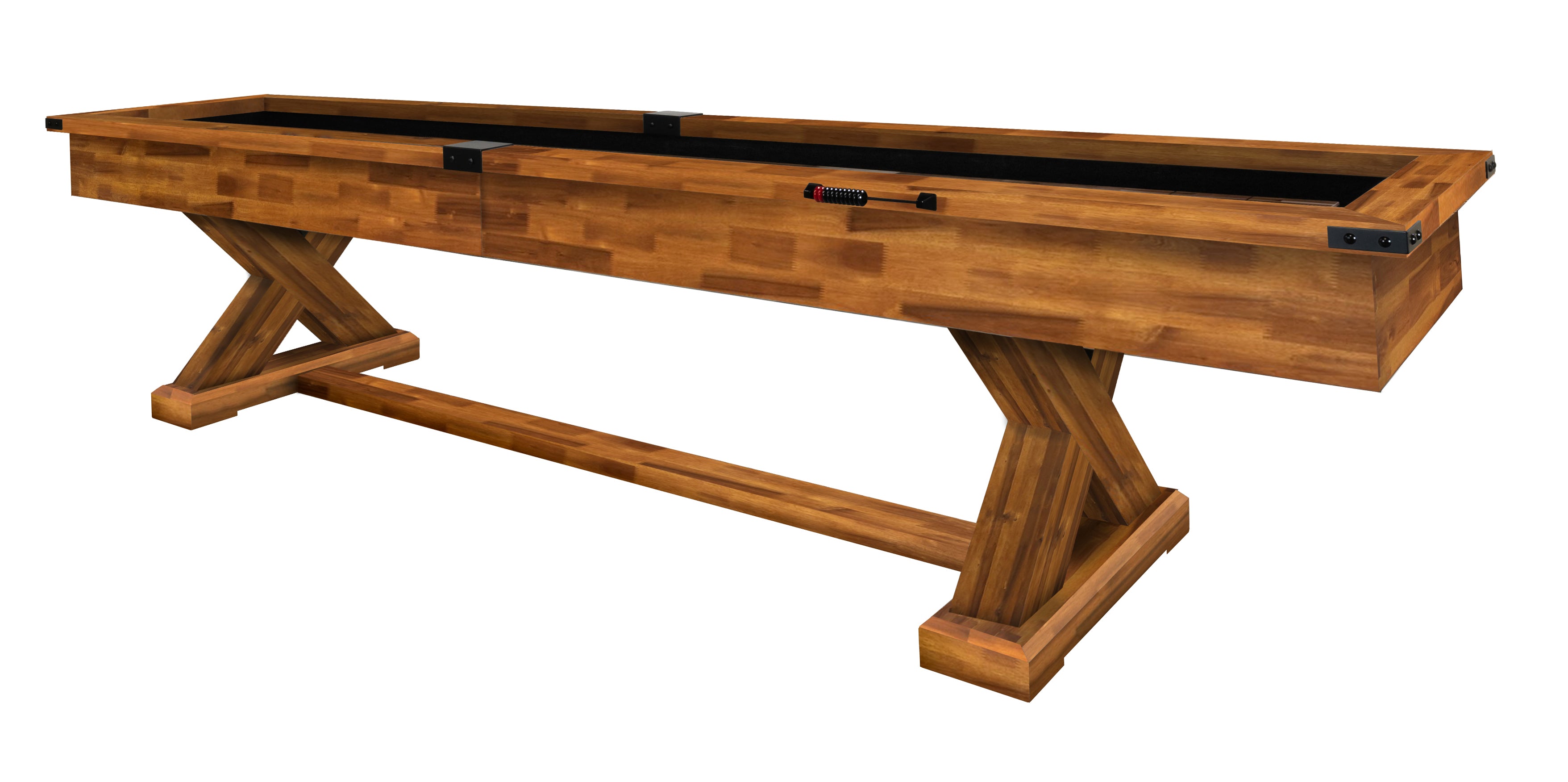 Legacy Billiards Cumberland 12 Ft Outdoor Shuffleboard in Natural Acacia Finish