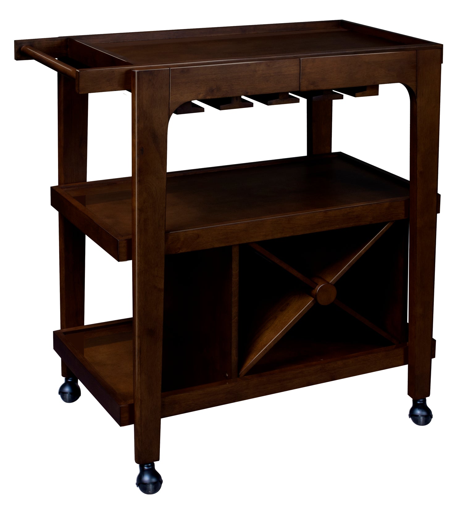 Legacy Billiards Emory Bar Cart in Nutmeg Finish