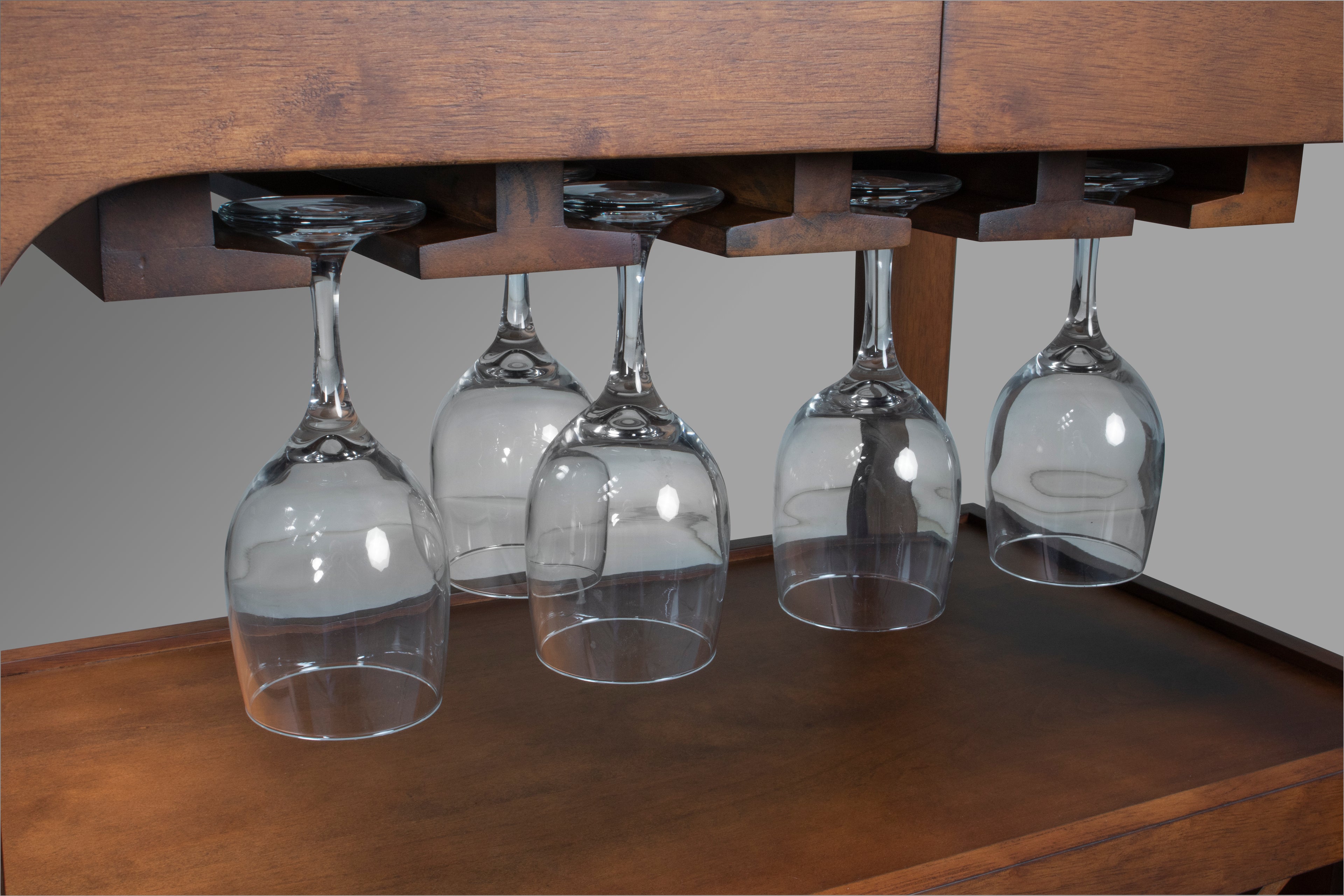 Legacy Billiards Emory Bar Cart Wine Class Holder Closeup