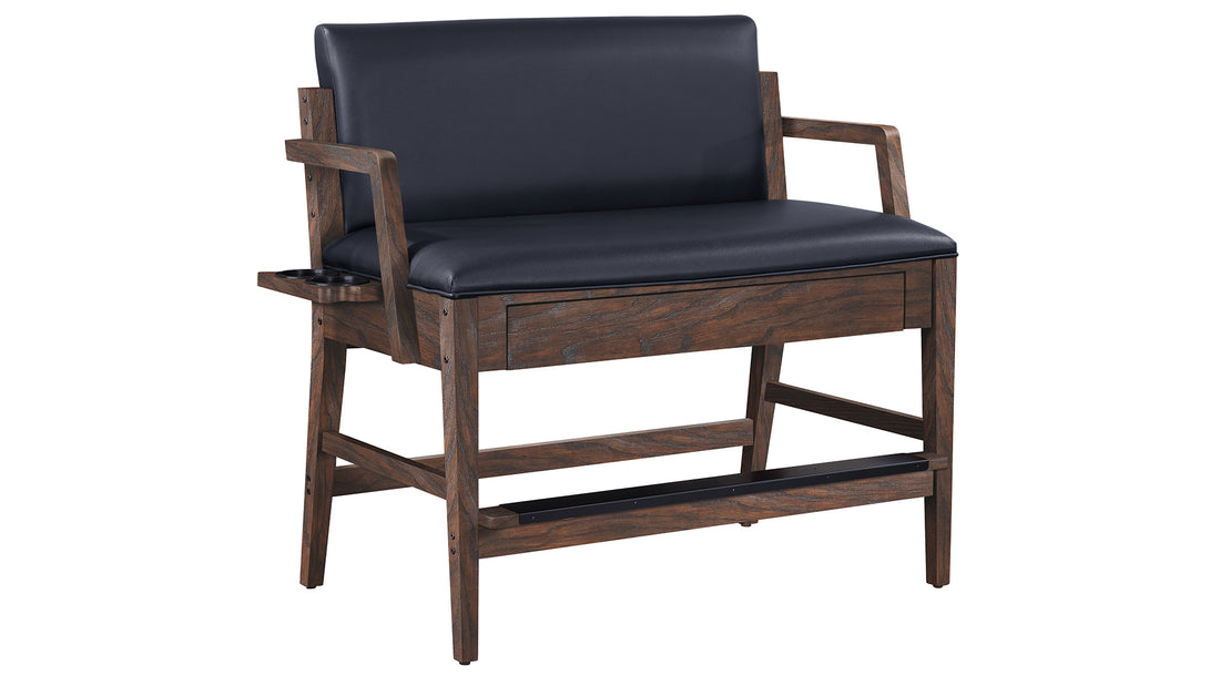 Legacy Billiards Baylor Storage Spectator Bench in Whiskey Barrel Finish Primary Image
