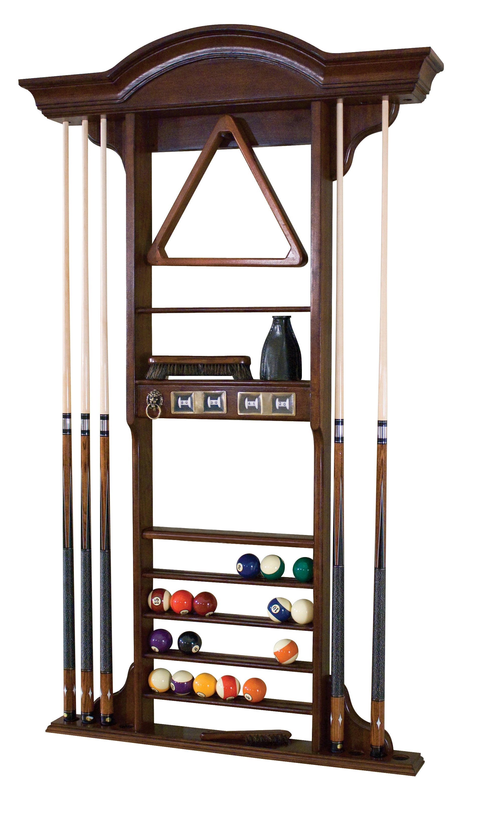 Legacy Billiards Classic Wall Cue Rack in Nutmeg Finish