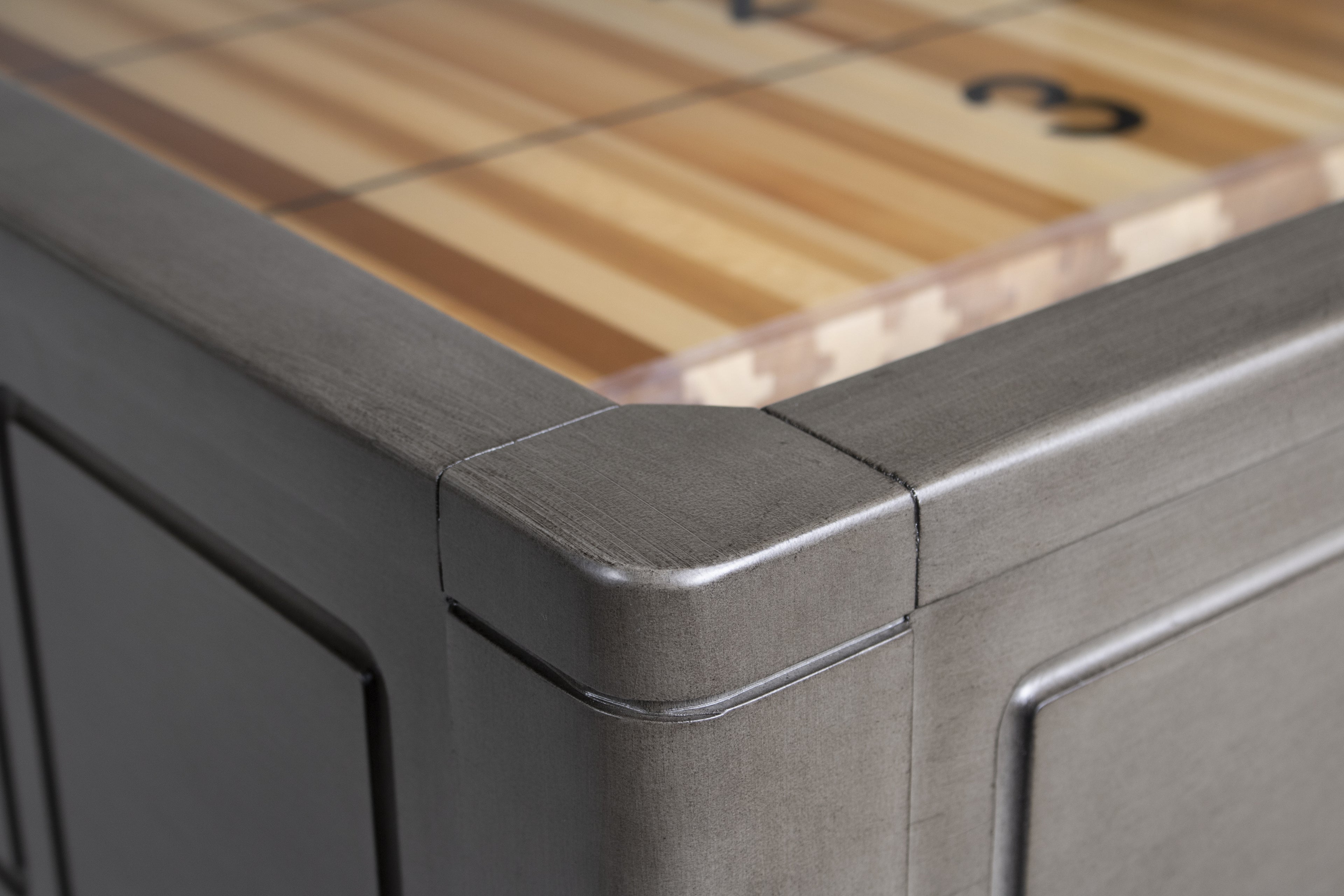 Legacy Billiards 12 Ft Elite Shuffleboard Corner Closeup