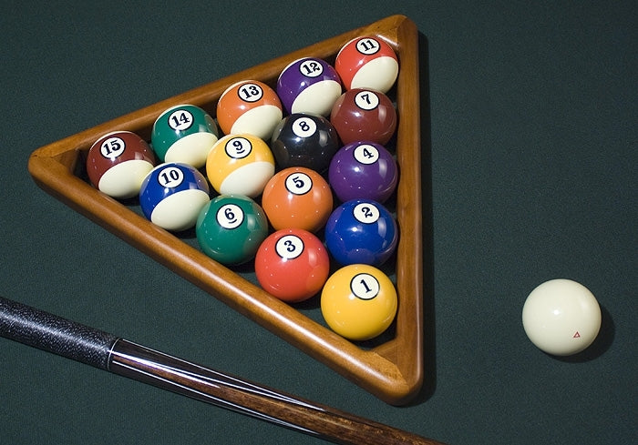 Legacy Billiards Fast Track Pool Balls Set Table Shot in Rack