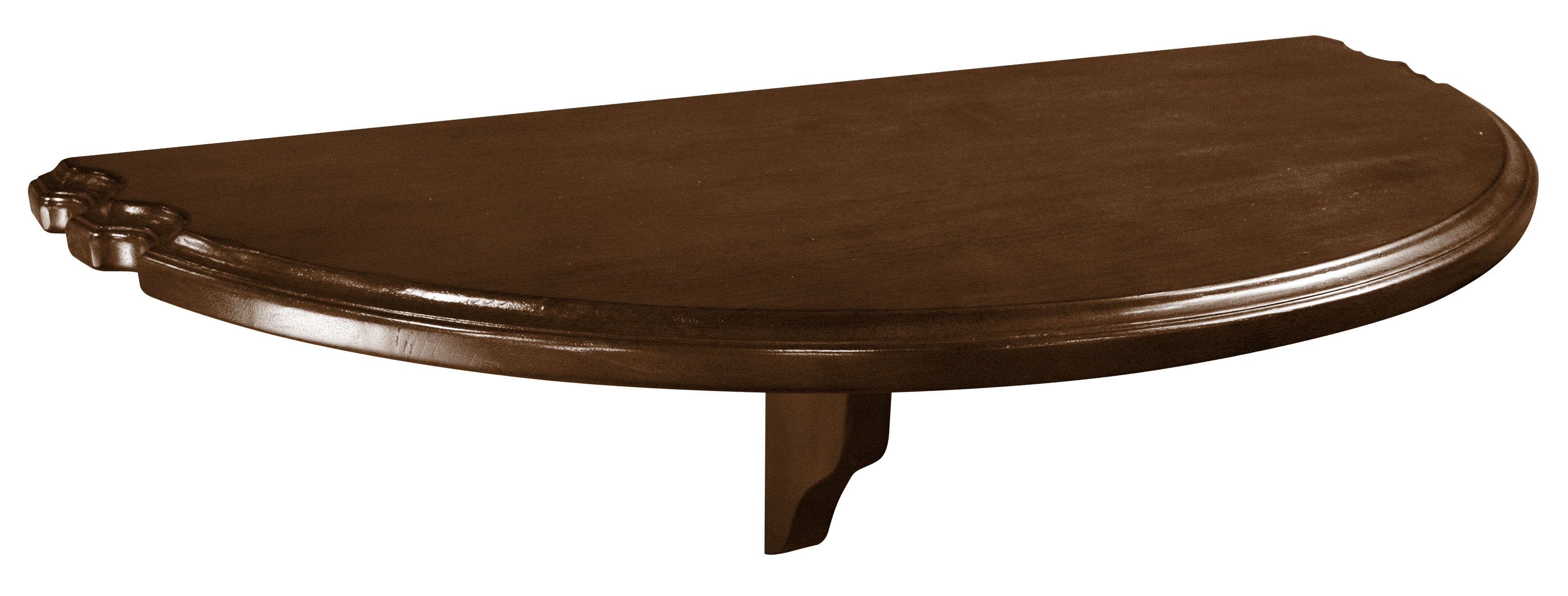 Legacy Billiards Oversized Semi Circle Wall Shelf with Cue Notches in Nutmeg Finish