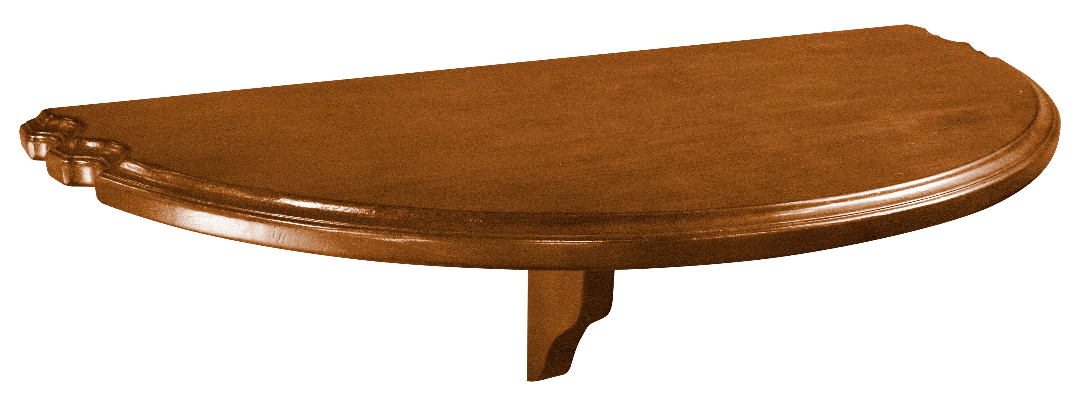 Legacy Billiards Oversized Semi Circle Wall Shelf with Cue Notches in Port Finish