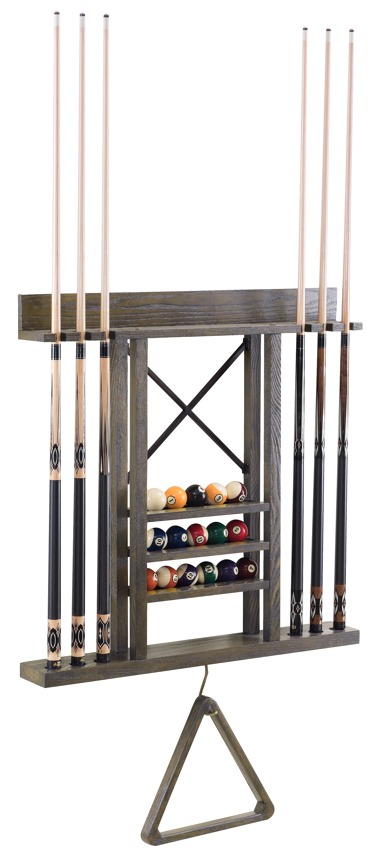 Legacy Billiards Harpeth Wall Cue Rack in Smoke Finish