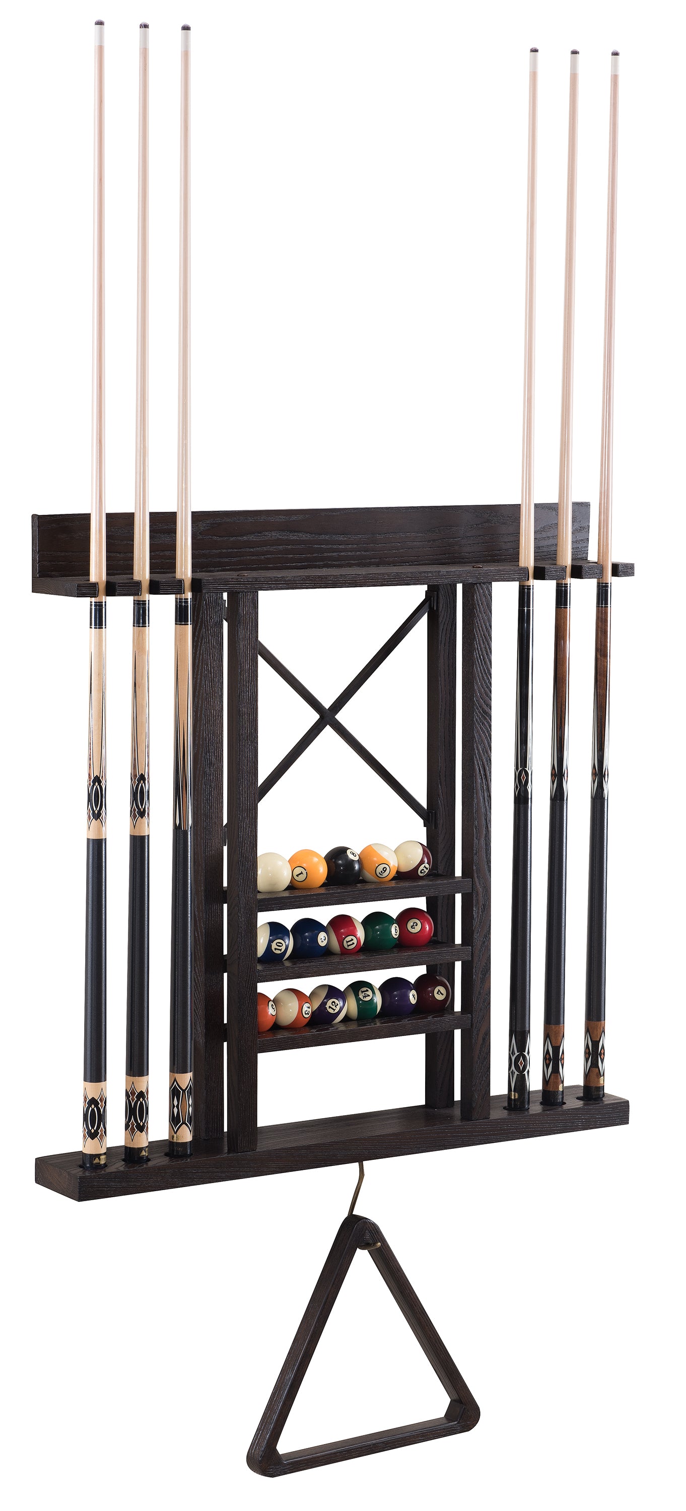 Legacy Billiards Harpeth Wall Cue Rack in Whiskey Barrel Finish