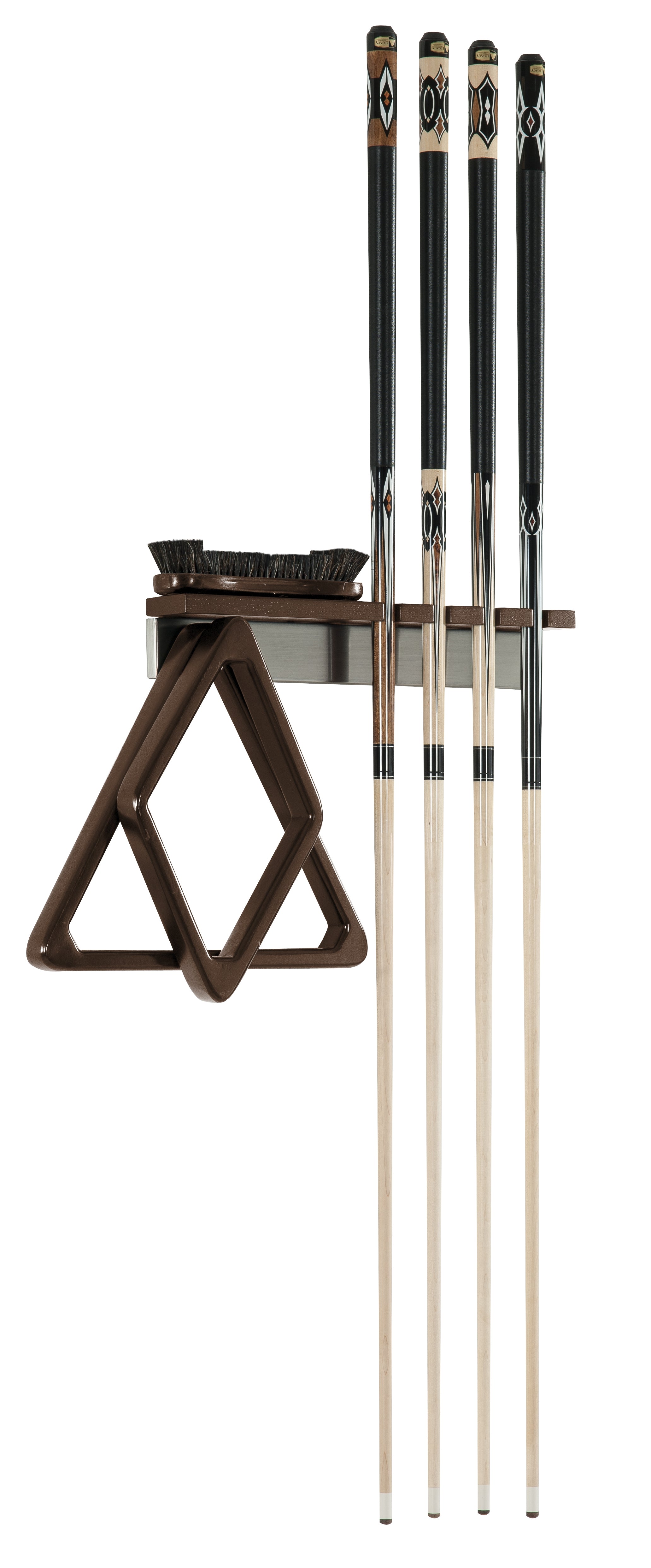 Legacy Billiards Vera Wall Cue Rack in Nutmeg Finish
