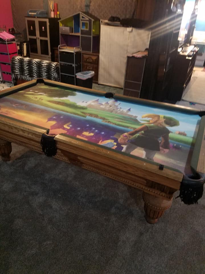 Custom Printed Pool Table Cloth - Cartoon