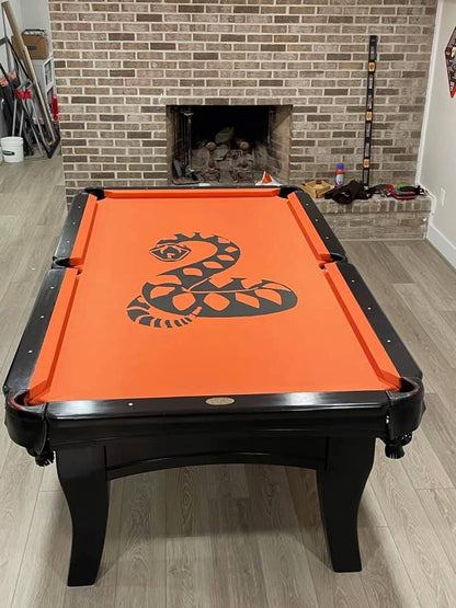 Custom Printed Pool Table Cloth - Snake