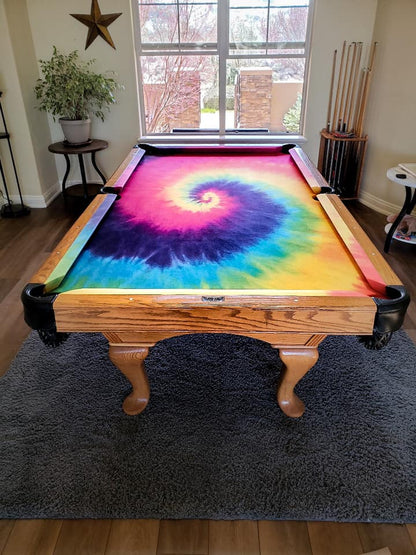 Custom Printed Pool Table Cloth - Tie Dye