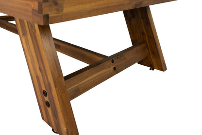 Legacy Billiards Barren Pool Table in Natural Acacia Finish with Blue Cloth - Legs Closeup
