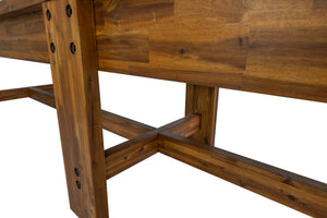 Legacy Billiards 12' Barren Outdoor Shuffleboard Table in Natural Acacia Finish Lower Cross Beams Closeup