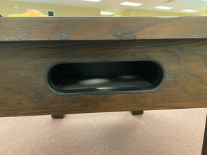 Legacy Billiards Baylor Bumper Pool Table in Whiskey Barrel Finish - Ball Box Closeup