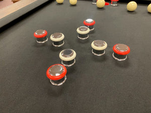 Legacy Billiards Baylor Bumper Pool Table in Whiskey Barrel Finish - Playfield Closeup