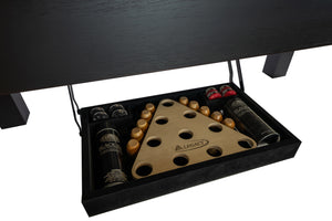 Legacy Billiards Baylor 12' Shuffleboard in Raven Finish Perfect Drawer
