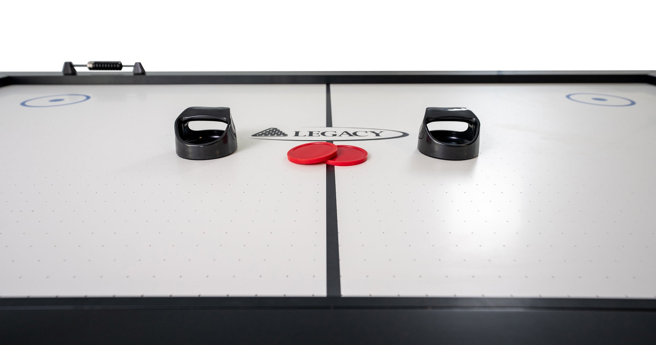 Legacy Billiards Baylor Air Hockey Table in Raven Finish - Playfield Closeup