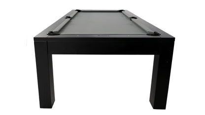 Legacy Billiards Baylor Pool Table in Raven Finish with Grey Cloth - End View