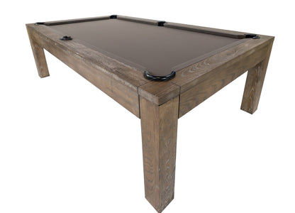 Legacy Billiards 7 Ft Baylor II Pool Table in Smoke Finish with Grey Cloth Top Angle View