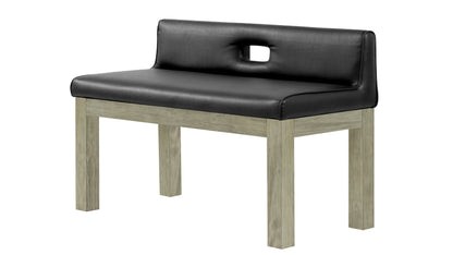 Legacy Billiards Baylor Backed Dining Bench in Ash Grey Indoor Finish