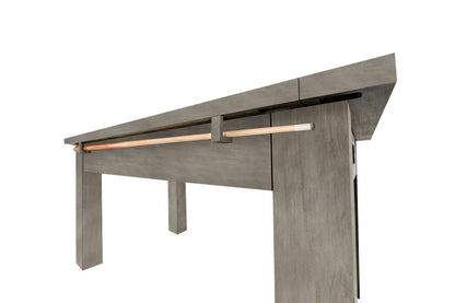Legacy Billiards Baylor Bumper Pool Table in Overcast Finish - Cue Holder Closeup