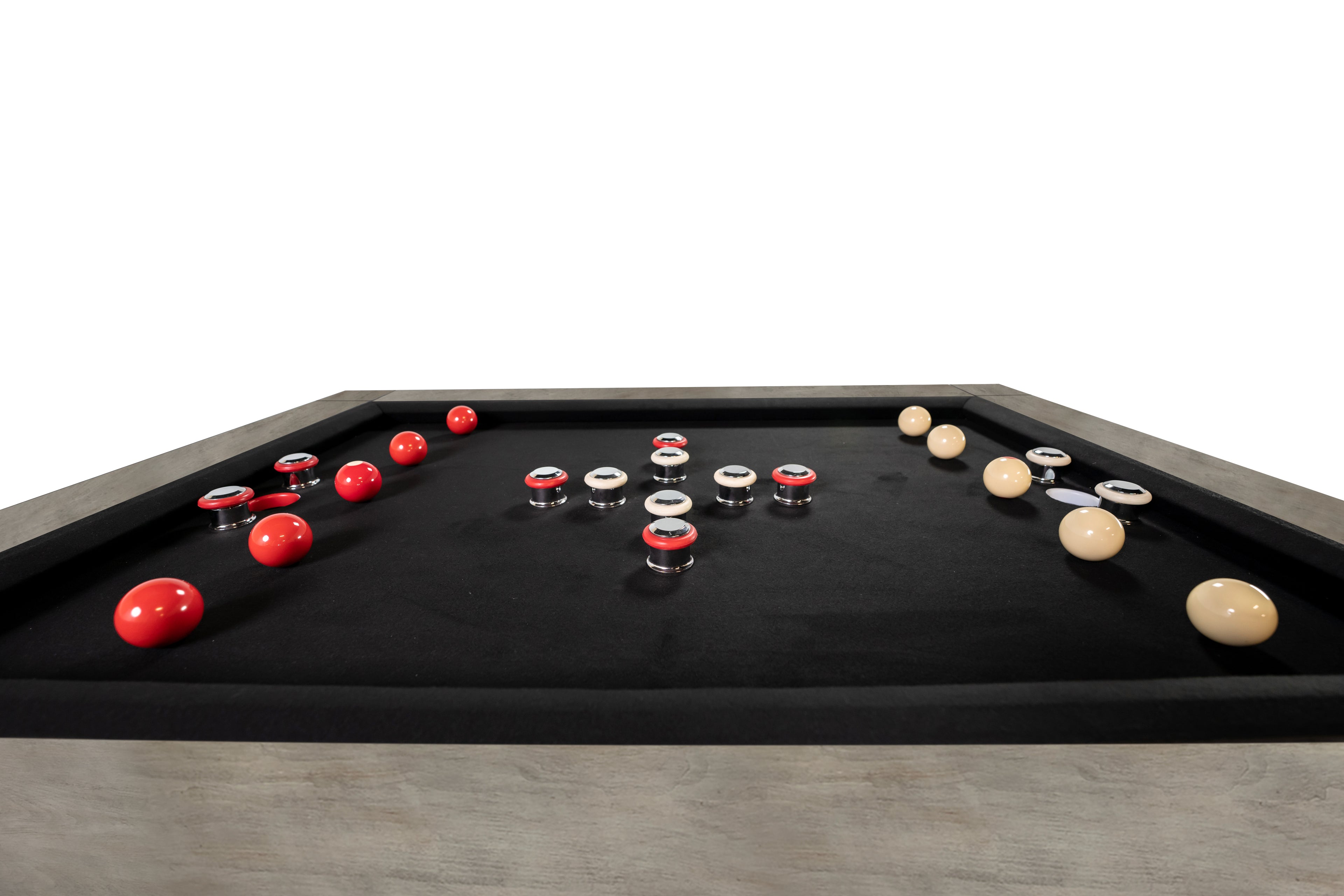 Legacy Billiards Baylor Bumper Pool Table in Overcast Finish - Playfield Side View