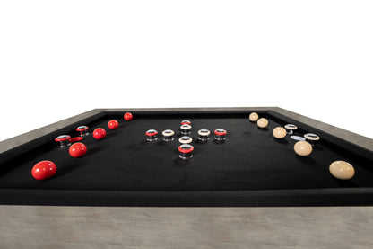 Legacy Billiards Baylor Bumper Pool Table in Overcast Finish - Playfield Side View