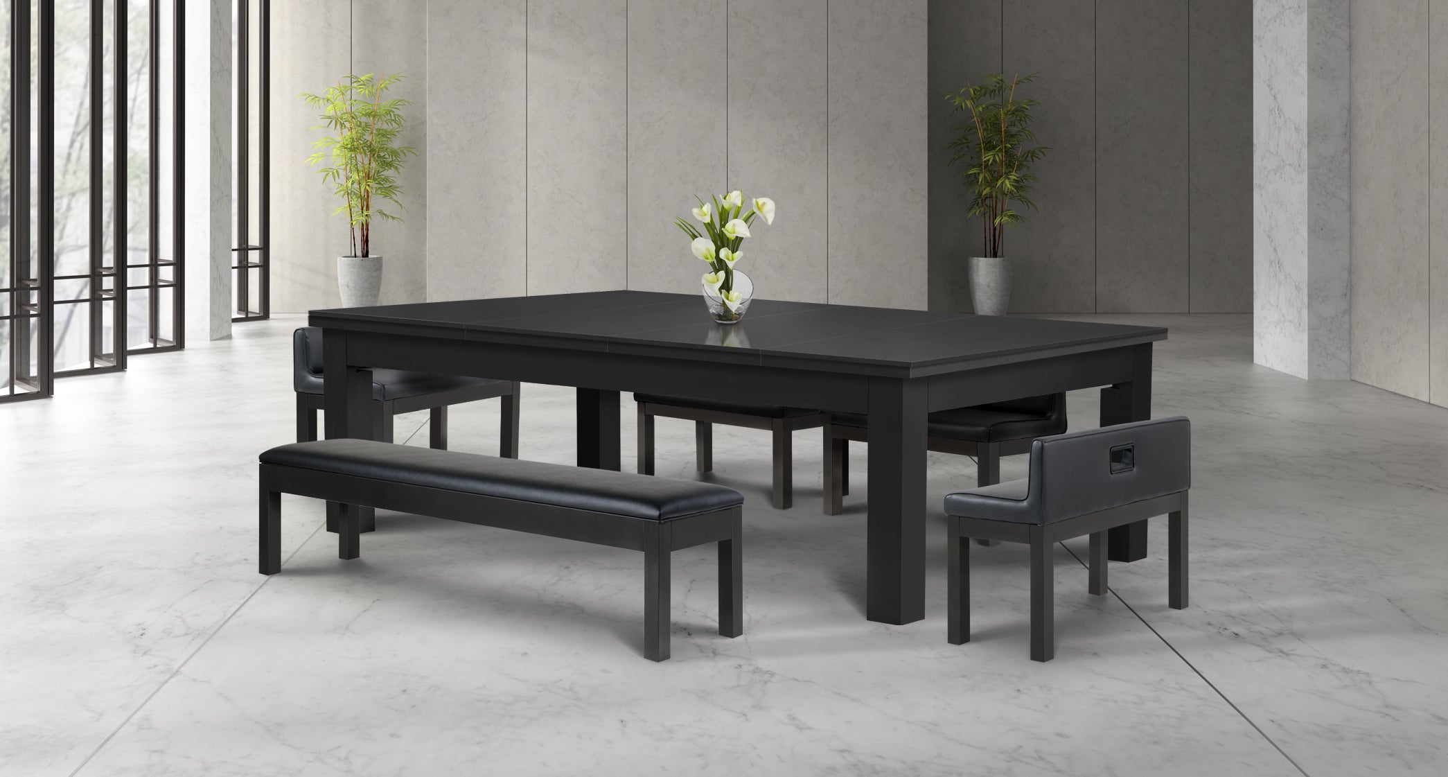 Legacy Billiards Baylor Pool Table Dining Collection in Raven Finish - Room Shot