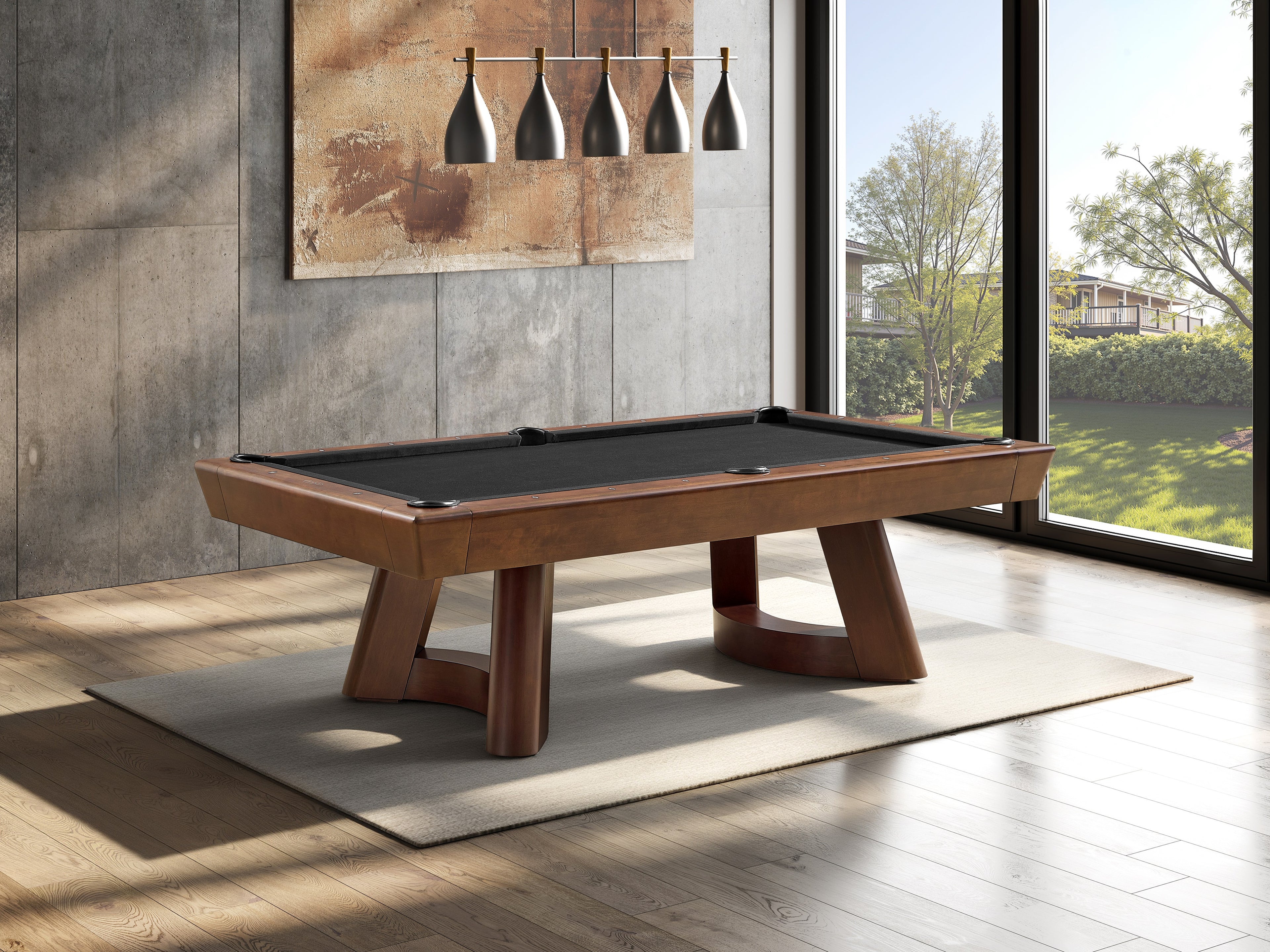 Legacy Billiards Caney Pool Table in Nutmeg Finish with Black Cloth - Room Shot
