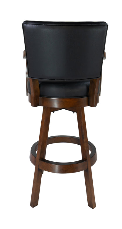 Legacy Billiards Classic Backed Barstool in Nutmeg Finish - Rear View