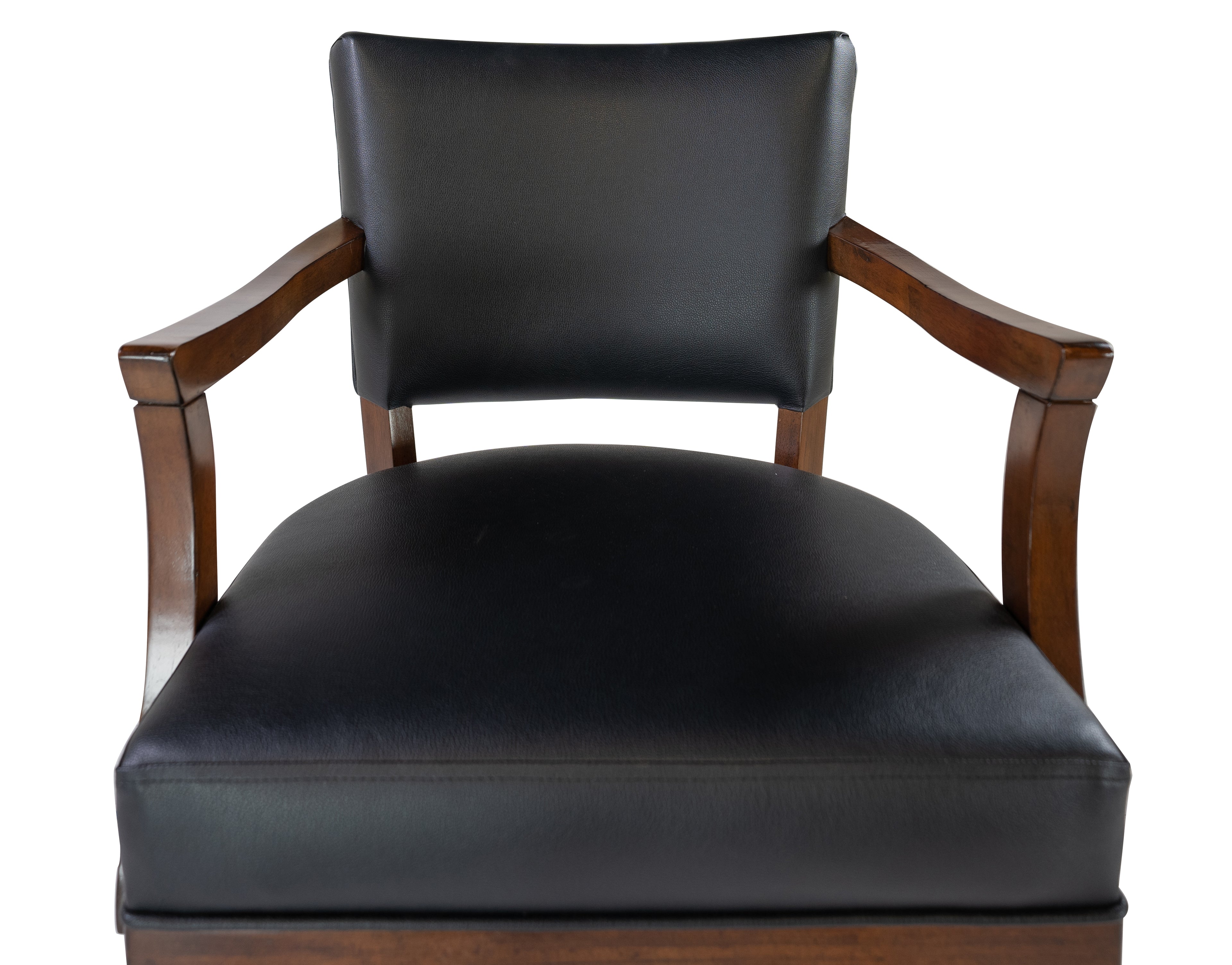 Legacy Billiards Classic Backed Barstool in Nutmeg Finish - Seat Closeup