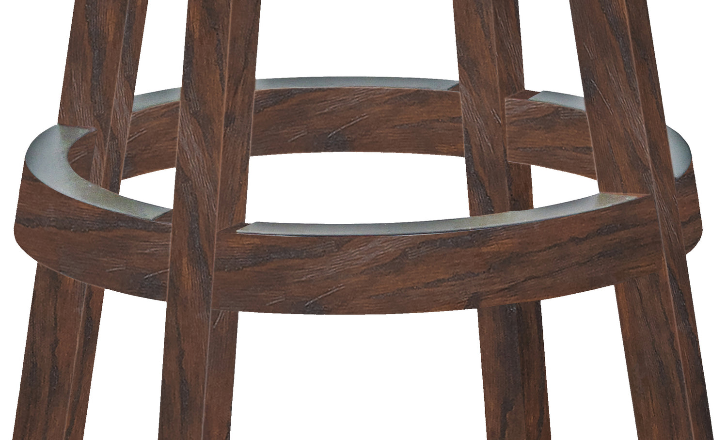 Legacy Billiards Classic Backless Barstool in Whiskey Barrel Finish - Footrest Closeup