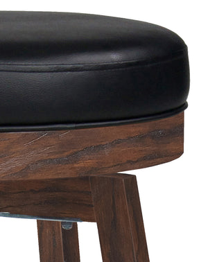 Legacy Billiards Classic Backless Barstool in Whiskey Barrel Finish - Seat Closeup