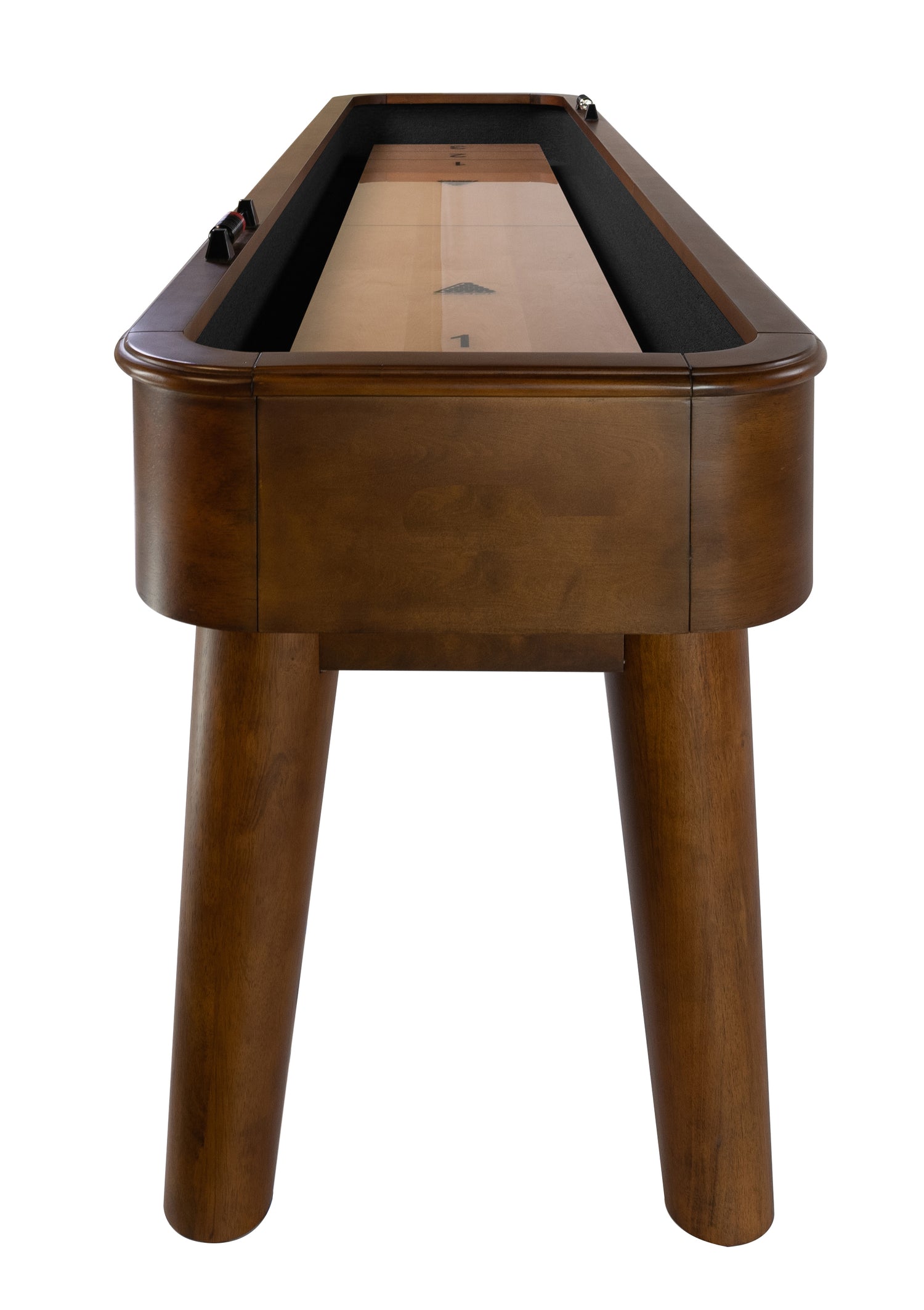 Legacy Billiards Collins 9 Ft Shuffleboard in Nutmeg Finish End View