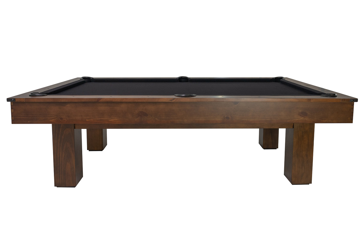 Legacy Billiards Colt II Pool Table in Gunshot Finish with Black Cloth - Side View