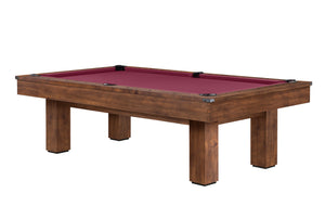 Legacy Billiards Colt II Pool Table in Gunshot Finish with Wine Cloth