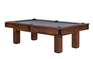 Legacy Billiards Colt II Pool Table in Nutmeg Finish with Grey Cloth