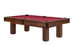 Legacy Billiards Colt II Pool Table in Nutmeg Finish with Legacy Red Cloth